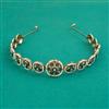 Indo Western Moti Hair Band With Mehndi Plating