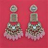 Indo Western Moti Earring with Mehndi Plating
