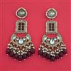 Indo Western Moti Earring with Mehndi Plating
