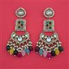 Indo Western Moti Earring with Mehndi Plating
