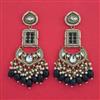 Indo Western Moti Earring with Mehndi Plating