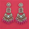 Indo Western Moti Earring with Mehndi Plating