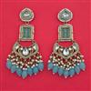 Indo Western Moti Earring with Mehndi Plating