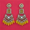 Indo Western Moti Earring with Mehndi Plating