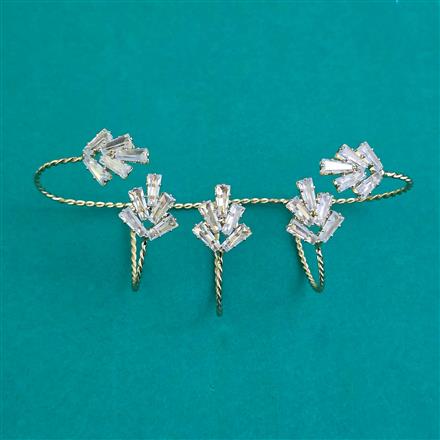 Indo Western Adjustable Ring With Mehndi Plating Gold Plating Rhodium Plating