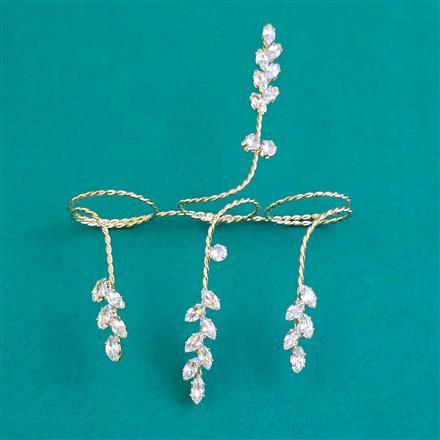 Indo Western Adjustable Ring With Mehndi Plating Gold Plating Rhodium Plating