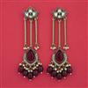 Indo Western Moti Earring with Mehndi Plating