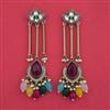 Indo Western Moti Earring with Mehndi Plating