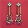 Indo Western Moti Earring with Mehndi Plating