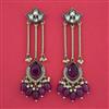 Indo Western Moti Earring with Mehndi Plating