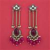 Indo Western Moti Earring with Mehndi Plating