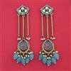 Indo Western Moti Earring with Mehndi Plating