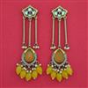 Indo Western Moti Earring with Mehndi Plating
