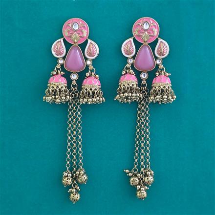 Indo Western Jhumki with Mehndi Plating