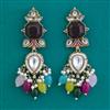 Indo Western Moti Earring with Mehndi Plating