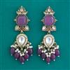 Indo Western Moti Earring with Mehndi Plating