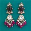 Indo Western Moti Earring with Mehndi Plating