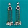 Indo Western Long Earring with Mehndi Plating