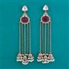 Indo Western Long Earring with Mehndi Plating