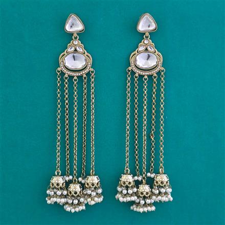Indo Western Long Earring with Mehndi Plating