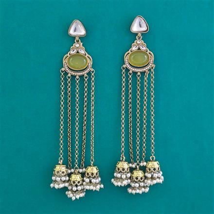 Indo Western Long Earring with Mehndi Plating