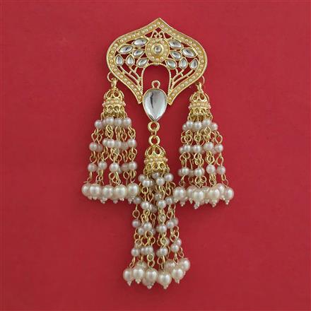 Indo Western Classic Hair Brooch With Gold Plating