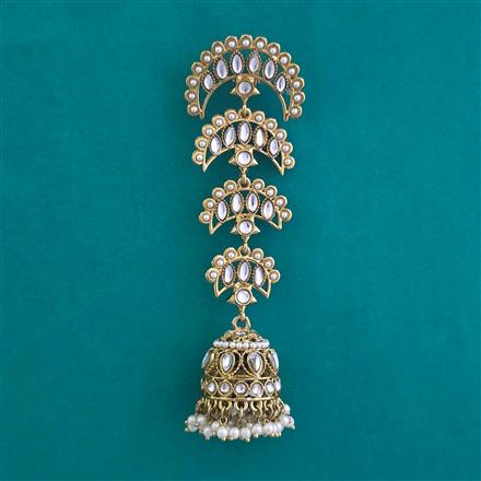 Indo Western Classic Hair Brooch With Mehndi Plating