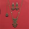 Indo Western Moti Pendant Set with Mehndi Plating