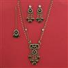 Indo Western Moti Pendant Set with Mehndi Plating