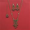 Indo Western Moti Pendant Set with Mehndi Plating