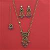 Indo Western Moti Pendant Set with Mehndi Plating