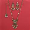 Indo Western Moti Pendant Set with Mehndi Plating