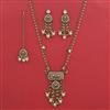 Indo Western Moti Pendant Set with Mehndi Plating