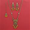 Indo Western Moti Pendant Set with Mehndi Plating