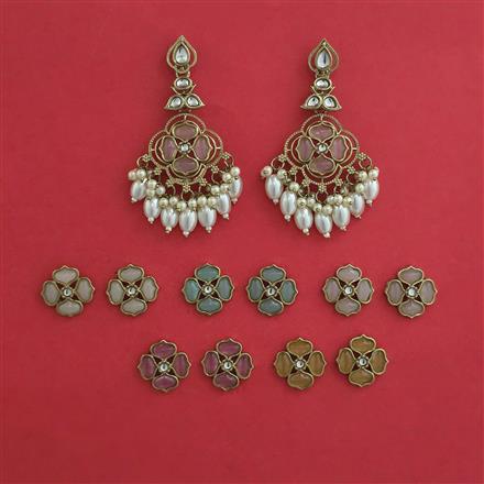 Indo Western Changeable Earring with Mehndi Plating