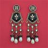 Indo Western Moti Earring with Mehndi Plating