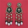 Indo Western Moti Earring with Mehndi Plating