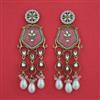 Indo Western Moti Earring with Mehndi Plating