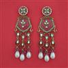 Indo Western Moti Earring with Mehndi Plating