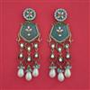 Indo Western Moti Earring with Mehndi Plating
