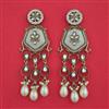 Indo Western Moti Earring with Mehndi Plating