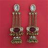 Indo Western Long Earring with Mehndi Plating