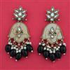 Indo Western Mother Of Pearl Earring with Mehndi Plating