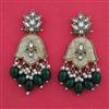 Indo Western Mother Of Pearl Earring with Mehndi Plating