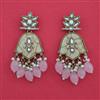 Indo Western Mother Of Pearl Earring with Mehndi Plating