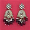Indo Western Mother Of Pearl Earring with Mehndi Plating