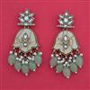 Indo Western Mother Of Pearl Earring with Mehndi Plating