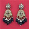 Indo Western Mother Of Pearl Earring with Mehndi Plating