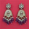 Indo Western Mother Of Pearl Earring with Mehndi Plating
