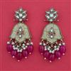 Indo Western Mother Of Pearl Earring with Mehndi Plating